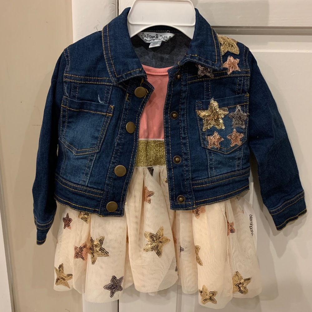 Pippa and Julie girls tank dress and jacket